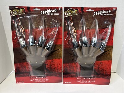 LOT OF 2 Nightmare on Elm Street collectible Freddy Krueger Glove - New Z4