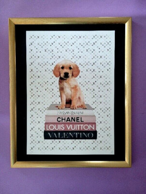 DEATH NYC Hand Signed LARGE Print COA Framed 16x20in Puppy Dog Fashionista &