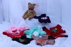 TY Beanie Baby Curly 1996 with errors, holiday sweaters, lot of 9 vintage new