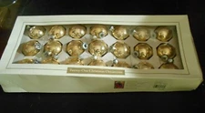 Vintage  21 Gold Tone Glass Round Xmas Ornaments 1997 Dayton Hudson Corp 