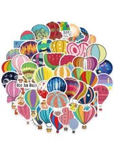 50pc Hot Air Balloon Stickers for Skateboard Luggage Laptop Graffiti Decoration