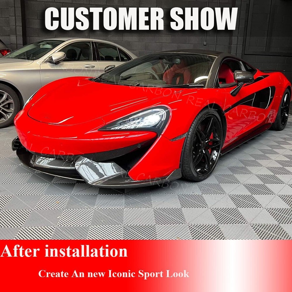 Fit For McLaren 570S 570GT 540C 2015UP Dry Carbon Front Bumper Splitter Lip Fins