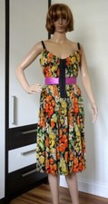 Dolce & Gabbana Bustier Corset Floral MID-LENGTH DRESS Made in Italy sz It 42/8