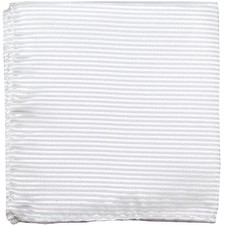 New polyester thin pin striped pocket square hankie handkerchief white formal