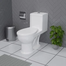 Renovators Supply White 1-piece White Potty Training Toilet with Flush Button