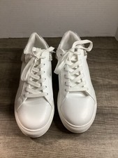 Steve Madden Glacer-R White Platform Fashion Lace Up Sneaker 8.5 Women s Shoes