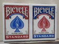 BICYCLE PLAYING CARDS Standard Blue And Red Decks Poker Black Jack Games 2 Pack