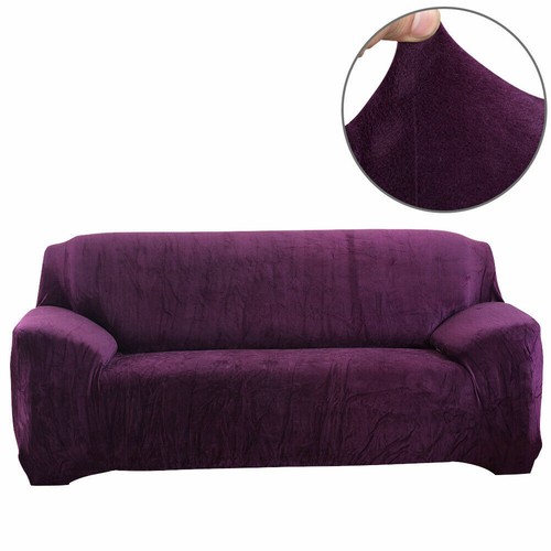 Plüsch Sofa Schonbezug Stretch Couch Bezug 1/2/3/4 Sitzer All Inclusive Schoner - Bild 41 von 41