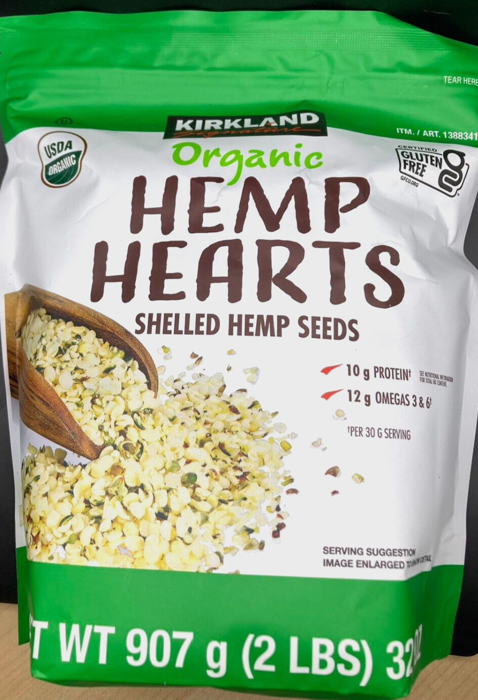 2 Lbs Kirkland ORGANIC Hemp Hearts Shelled Hemp Seeds, Gluten Free