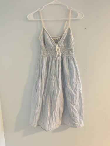 Vintage Y2K Blue Stripe Cottage Core Baby Doll Derek Heart Dress / Size: M
