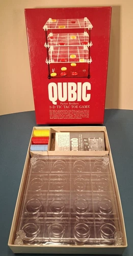 Vintage 1965 #400 Parker Brothers Qubic 3D Tic-Tac-Toe Game: Complete w/Orig Box