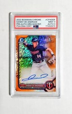 Danny De Andrade PSA 9 2022 1st Bowman Chrome AUTO ORANGE Shim REFRACTOR /25 z1