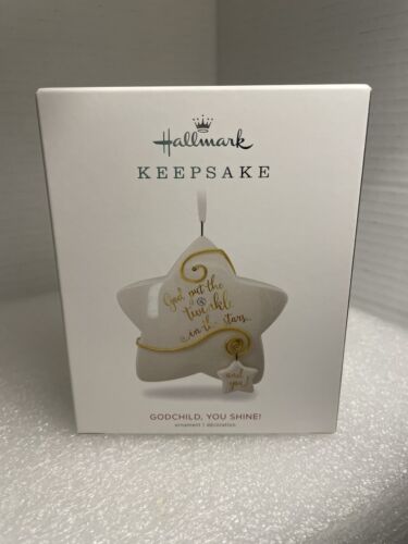 Hallmark Godchild You Shine Keepsake Ornament Baptism Porcelain Star