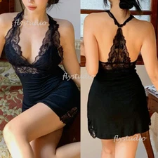 Sexy Women's Lingerie Babydoll Underwear Lace Mini Dress Sleepwear Nightgown US