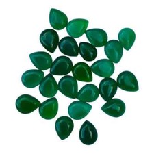  WHOLESALE NATURAL GREEN ONYX CABOCHON PEAR SHAPE LOOSE GEMSTONE