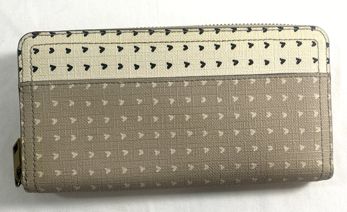 Women's Fossil Textured Leather Long Checkbook Zip Around Wallet Beige & Cream - Picture 5 of 16