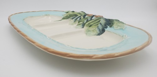 Discontinued Fitz & Floyd Caprese Market Divided Serving Tray 16" x 9" Retired - Picture 2 of 11