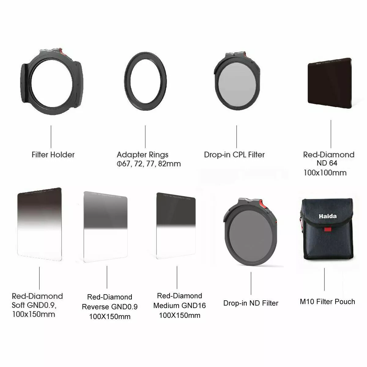 Haida M10 New Master Kit w/ Filter Hoder + ND 3.0 1.8 + GND 0.9 1.2 + CPL + Ring