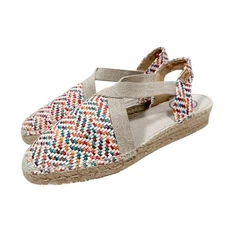 Toni Pons VERA-MS Women's Size 40 9.5 Flat Espadrilles Colorful Raffia Resort