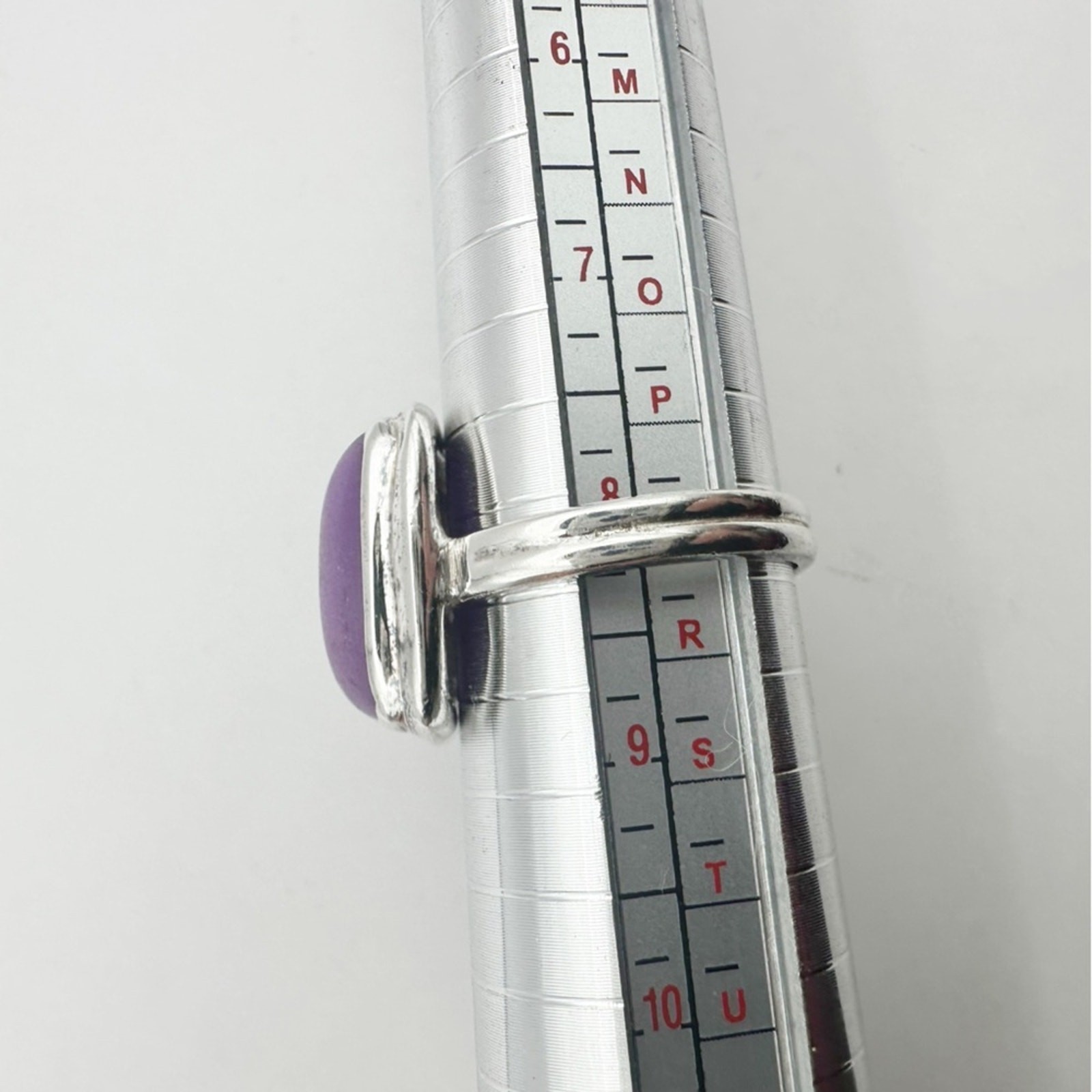 Purple Rectangle Ring Solid Sterling Silver 925 S… - image 4