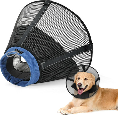 Dog Cone Collar to Stop Licking, Soft Mesh Recovery Collar after Surgery with Li