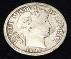 1896-s Barber Dime , VG , Scarce date. and grade