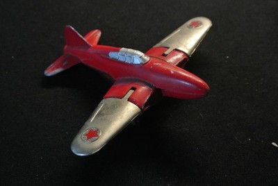 Vintage HUBLEY KIDDIE TOY JET FIGHTER FOLDING WINGS great cond model 430