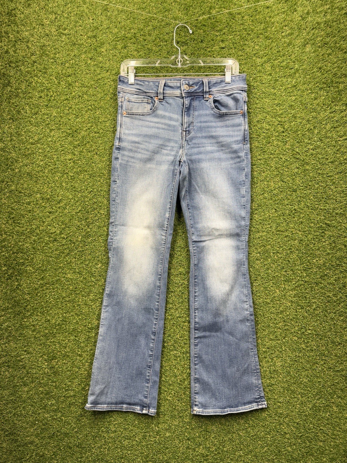 American Eagle Outfitters Jeans Womens 6 Short Kick Boot Blue Next Level Stretch