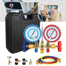 Ac Manifold Gauge Hose Tool Set R134a Hvac Ac Refrigeration Kit R12 Diagnostic