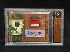 JOE MORGAN REDS 2004 PLAYOFF PRIME CUTS ICONS GAME WORN PATCH AUTO BGS # 6/50