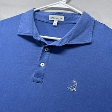 Peter Millar Pinehurst Putter Boy Golf Polo Shirt Mens XL Blue Performance Shirt