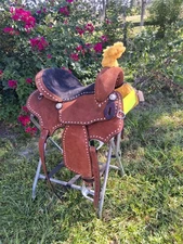 15 Inch CIRCLE J Barrel Saddle NEW Roughout Deep Seat