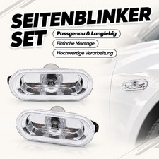 Für VW Golf 4 Bora T5 PKW Fahrzeug Auto seitlich Blinkleuchte Weiß 2x Licht