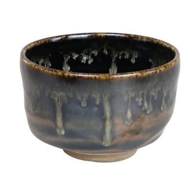 Yuuki Roman Nodate Donburi (Outdoor Tea Ceremony Bowl) Tenmoku-Nagashi Style Te_