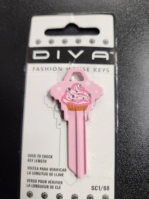 BLING PINK CUPCAKE SCHLAGE SC1 KEYBLANK - READ DETAILS BELOW