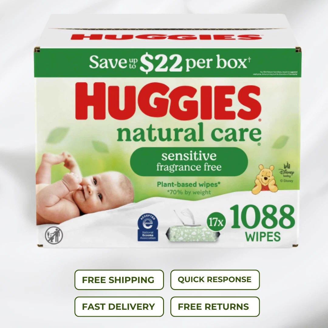 Huggies Natural Care Sensitive Baby Wipes Fragrance Free 17 pack 1088 Wipes