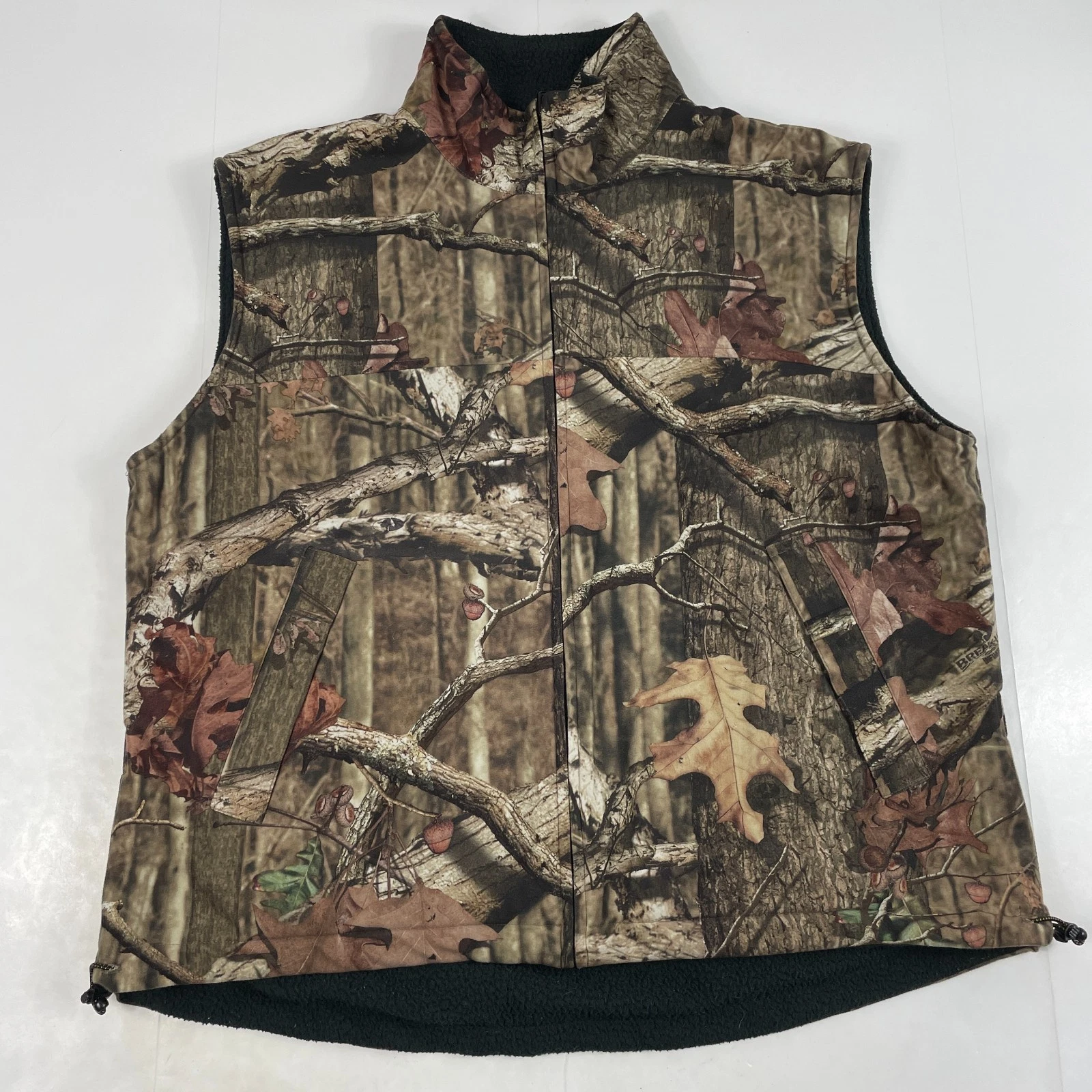 Guide Gear Vest Men Large Brown Camouflage Fleece Full Zip Hunting Hiking Skiing