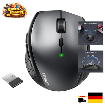 TECKNET Bluetooth Maus 4800 DPI 2 4G Tri-Mode 30 Mon