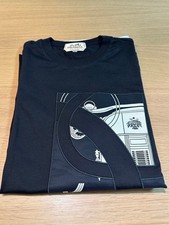 HERMES Black T-Shirt Silk Patch, Ex Libris Size M Unused