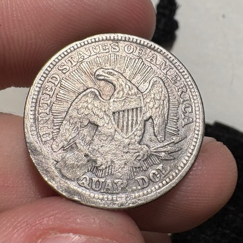 1853 Seated Quarter Arrows And Rays Plugged Silver - Picture 1 of 4