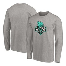 Men's Heathered Gray New York Liberty Primary Logo Long Sleeve T-Shirt