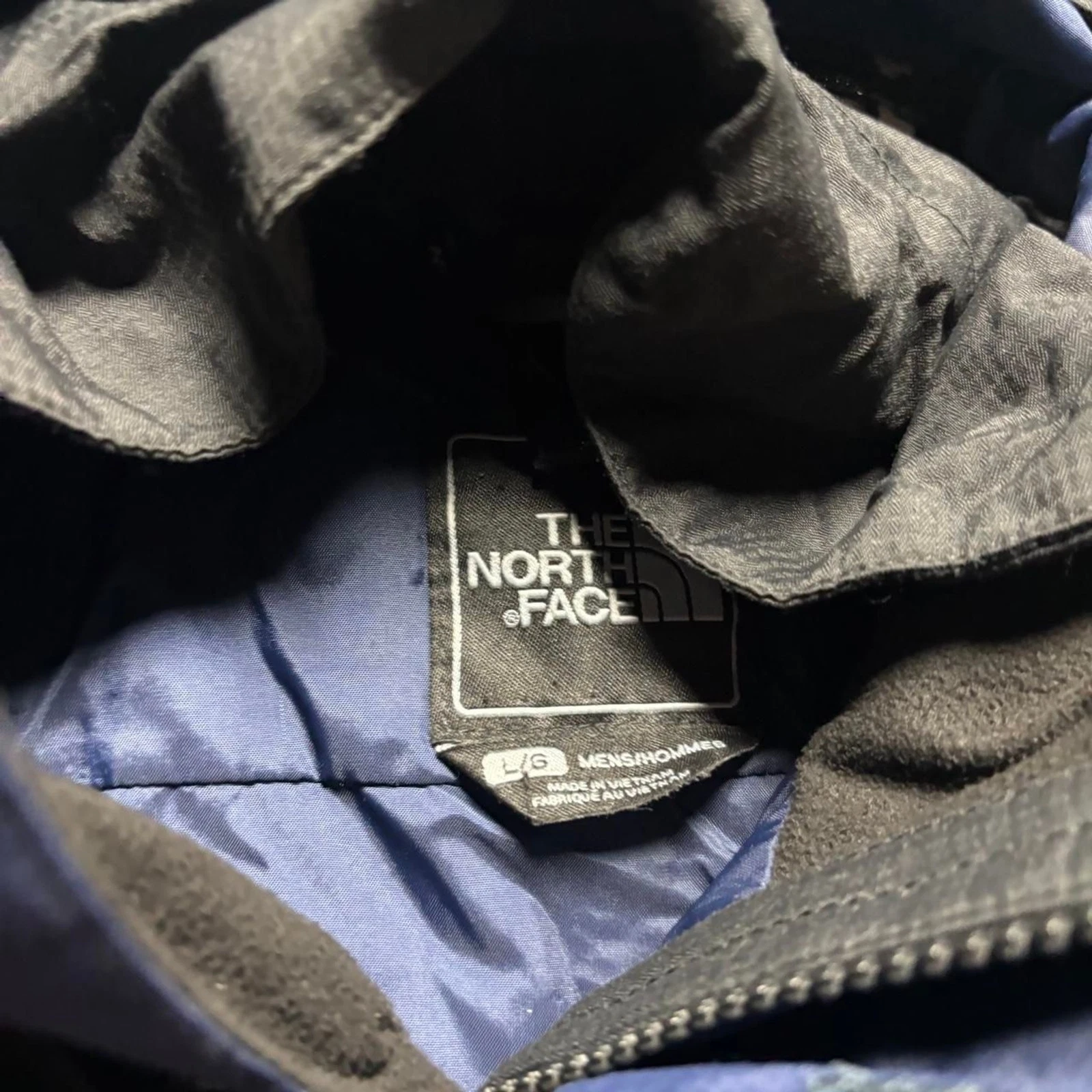 The North Face HyVent Rain Shell Jacket Mens Large Blue Black Colorblock - product detail image 6