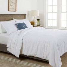 Full/Queen Washed Waffle Weave Duvet Cover and Sham Set White - Threshold