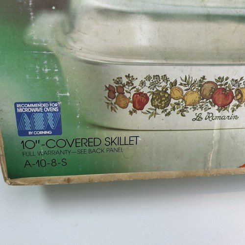"Cazuela cubierta vintage Corning Ware Le Romarin Spice Of Life 10"" años 70" - Imagen 7 de 21