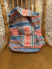 Pinzon Mexican Blanket Multicolor Woven Backpack Hippie Boho Bag Aztec Southwest