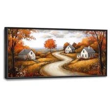 Fall Wall Art For Living Room Large Size Scenery Wall Decor 60L" x 30W" Autumn