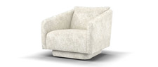 Sofology Cove Fabric Accent Swivel Chair in Artisan Chenille Ecru