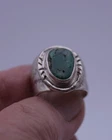 Vintage estate jewelry - Artisan Navajo Chunk Turquoise Silver Ring - I