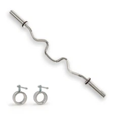 Sunny Health & Fitness 48” Super Curl Olympic Barbell Bar - SF-OB03-48