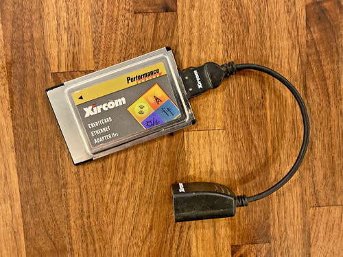 Xircom PCMCIA Ethernet IIps LAN PC Card PS-CE2 with Dongle Cable, free ship